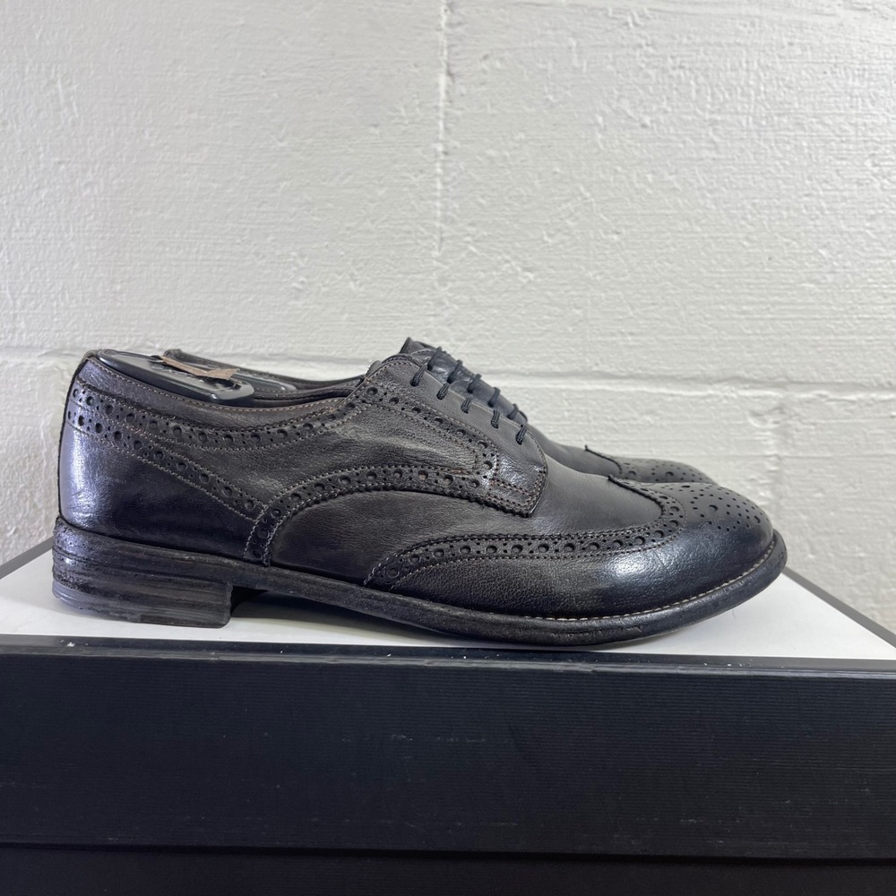 Officine Creative Black Leather Wingtip Oxford Dress Shoes Women's 40 EU/9.5 US